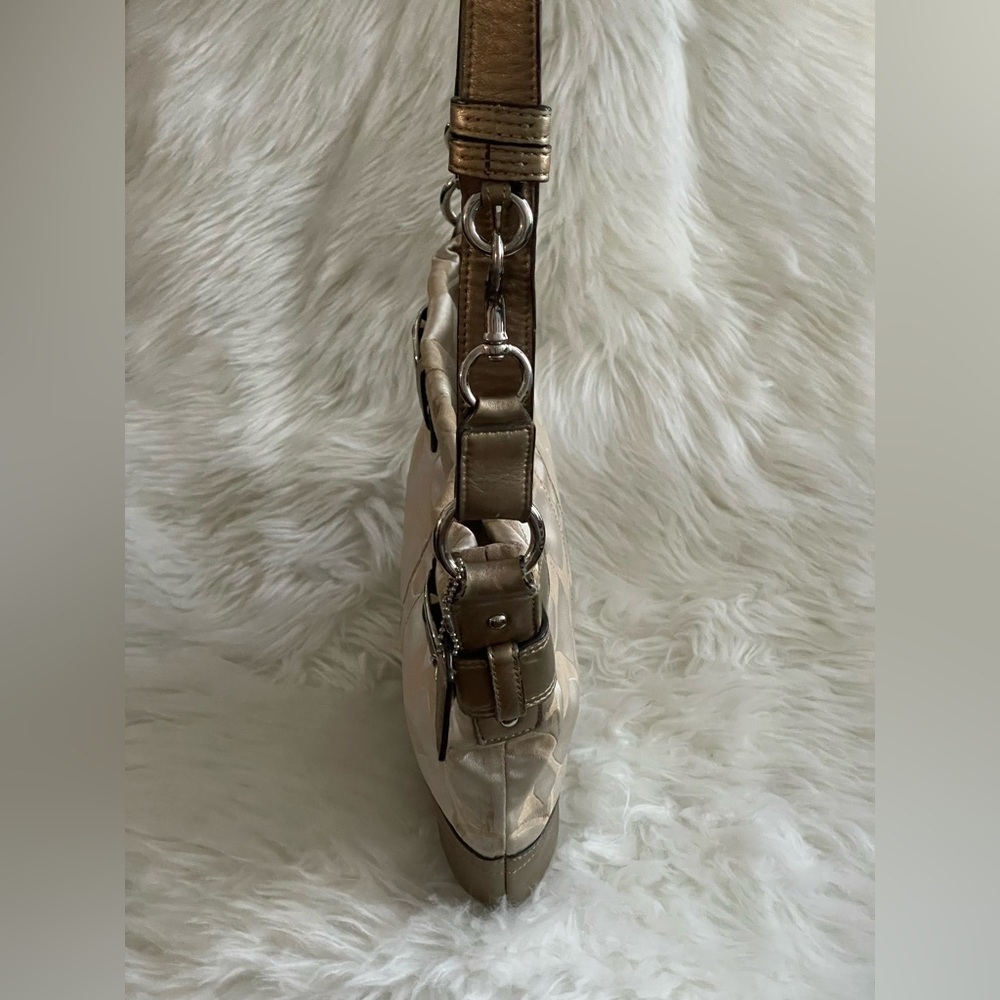 Coach Gold and Cream Crossbody Bag - Picture 3 of 12